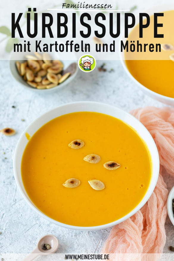 Kürbissuppe mit Kartoffeln und Möhren - köstliches Familienessen